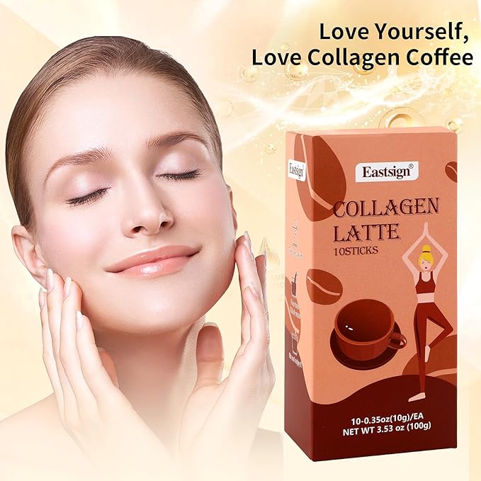 Collagen Protein Coffee Powder, 10gx10 Packs, Instant Coffee, Organic Protein Coffee, Superboost Supplement (100g)