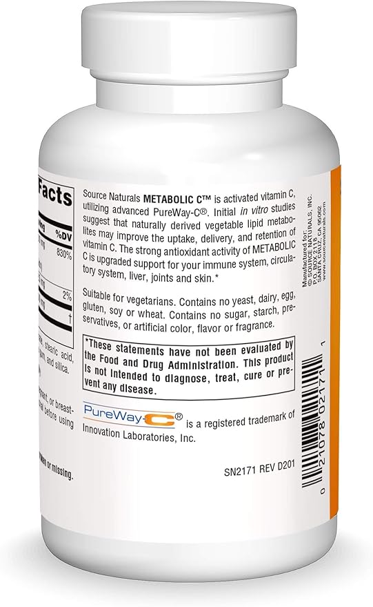 Source Naturals Metabolic C 500mg Vitamin C - 180 Tablets