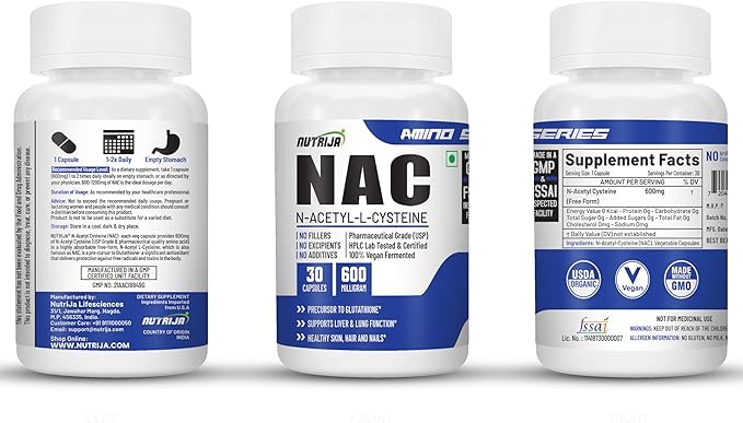 NAC (N-Acetyl L-Cysteine) 600mg - 30 Capsules