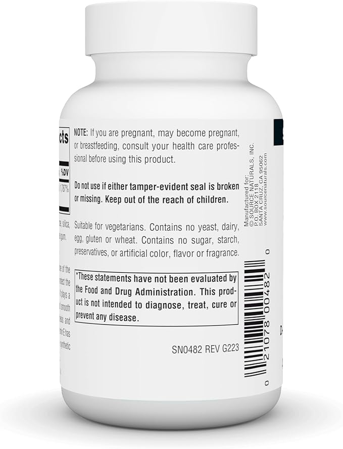 Source Naturals Vitamin E, 400 iu Fat-Soluble Antioxidant - 100 Tablets