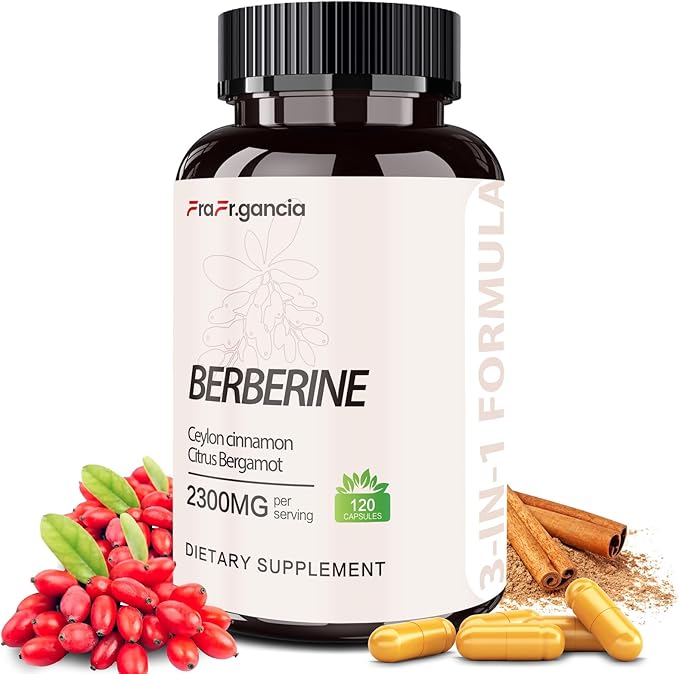 Berberine Supplement 2300MG with HCI & Ceylon Cinnamon, Premium Berberine Capsules for Health Support, Advanced Formula for Men and Women- 120 Capsules