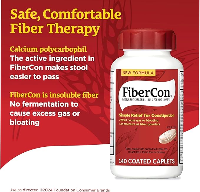 Fibercon Fiber 140 Caplets Each by Fibercon (Pack of 2)