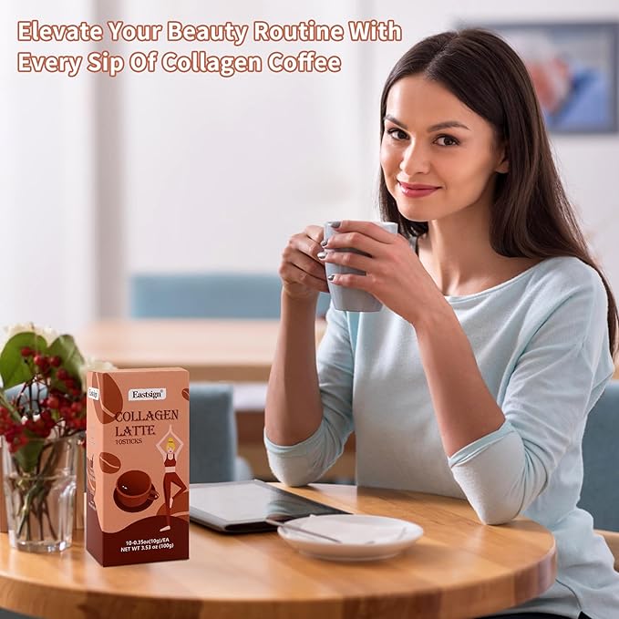 Collagen Protein Coffee Powder, 10gx10 Packs, Instant Coffee, Organic Protein Coffee, Superboost Supplement (100g)
