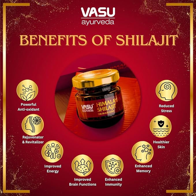 VASU Ayurveda Himalayan Shilajit Resin 400mg – Lab Tested Natural Energy Booster with Fulvic Acid & 85+ Trace Minerals – Pure Shilajit for Men & Women – 100 Days Supply for Strength & Stamina (2-Pack)