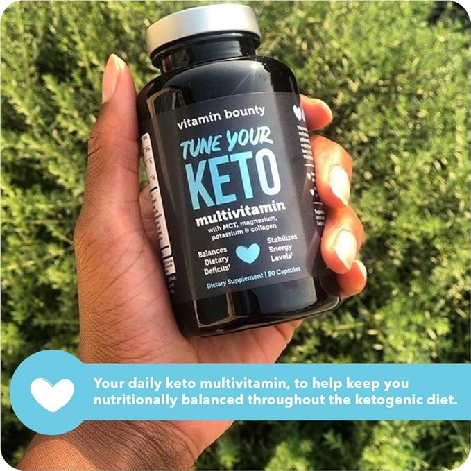 Vitamin Bounty Tune Your Keto Multivitamin – Keto-Specific Nutritional Support with Magnesium, Potassium, and MCT for Energy, Cramp Relief, and Nutrient Optimization, GLP-1 Support - 90 Capsules