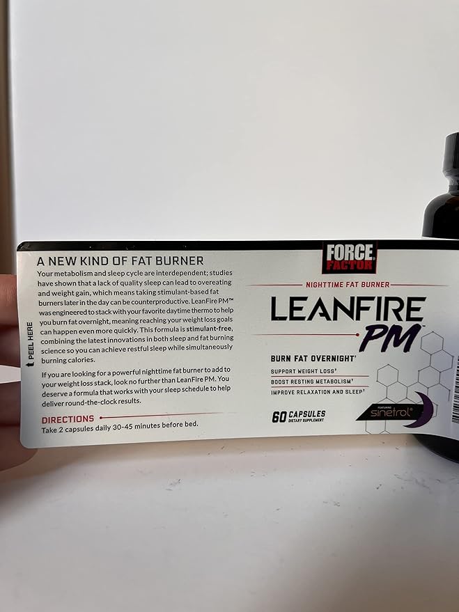 Force Factor LeanFire PM, Weight Loss Pills for Women and Men, Fat Burner and Overnight Weight Loss Pills to Burn Fat, Boost Metabolism, with Melatonin, 60 Count (Pack of 2)