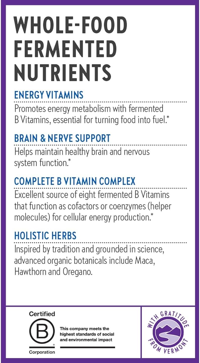 New Chapter Vitamin B Complex – Fermented Coenzyme B Complex Rich in Vitamin B12 + Vitamin B6 + Biotin + Made with Organic Ingredients - 60 ct