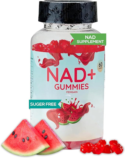 NAD Gummies, NAD Supplement 1000MG, Suger Free NAD+ Gummies, Nicotinamide riboside Resveratrol, Vitamin b3, Anti Aging Supplement, Energy Brain Boost, Watermelon Flavor
