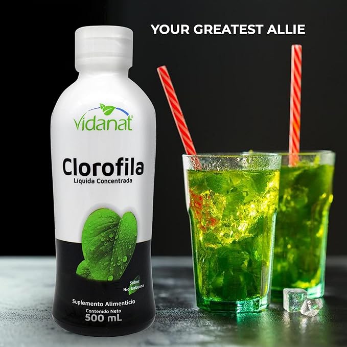 Vidanat Liquid Chlorophyll 500ml - Natural Detox, Immune Support & Energy Booster - Helps Digestion, Freshens Breath & Promotes Alkaline Balance