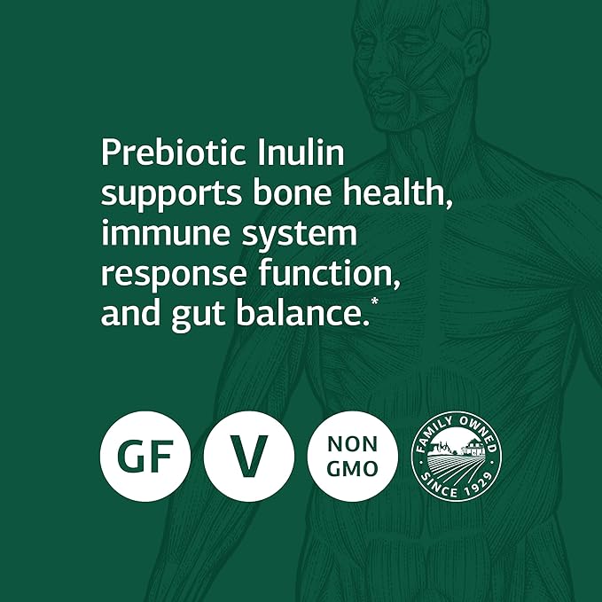 Standard Process Prebiotic Inulin - Whole-Food Based Immune Health & Support - Digestive, Gut & Bone Health with Magnesium Lactate, Calcium Lactate & More - 9oz