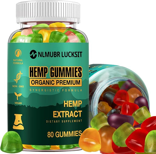 Hemp Gummies 1 Pack for Sleep Stress Anxiety Balance,Relaxes Body & Mind,Natural Edible Gummies with Omega 3-6-9 and Vitamin C,High Potency Organic Hemp Extract-80 Count