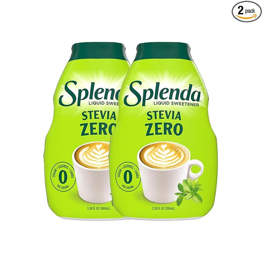 SPLENDA Stevia Liquid Zero Calorie Sweetener Drops, 3.38 Fl Oz Bottle (Pack of 2)