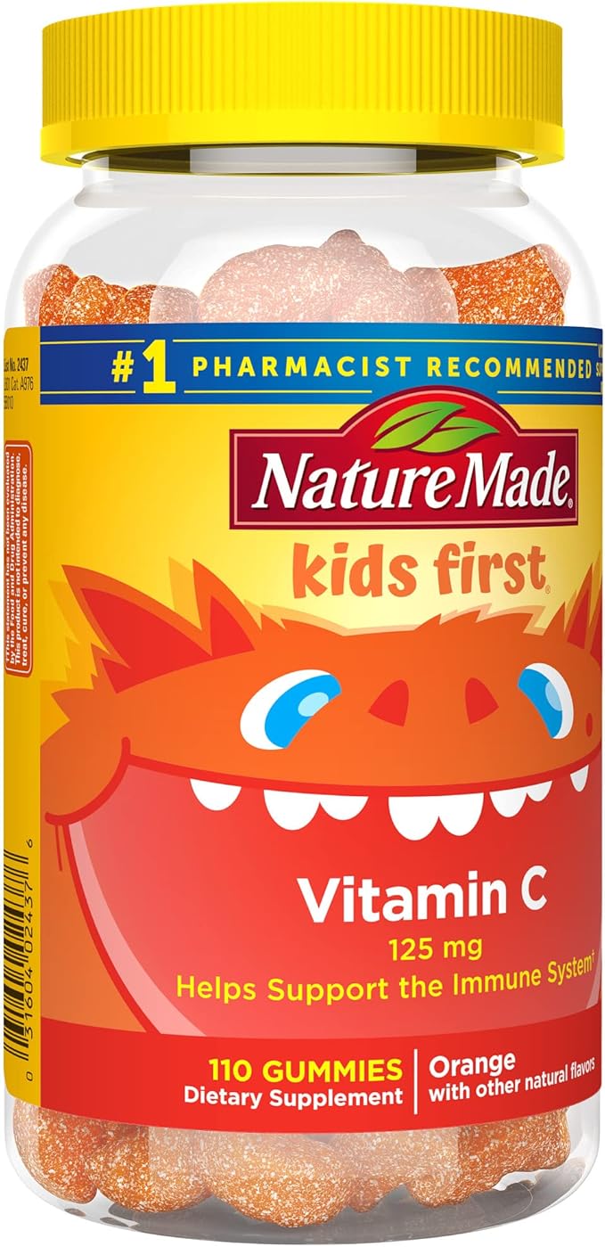 Nature Made Kids First Vitamin C Gummies, Dietary Supplement for Immune Support, 110 Gummies, 110 Day Supply (Pack of 2)