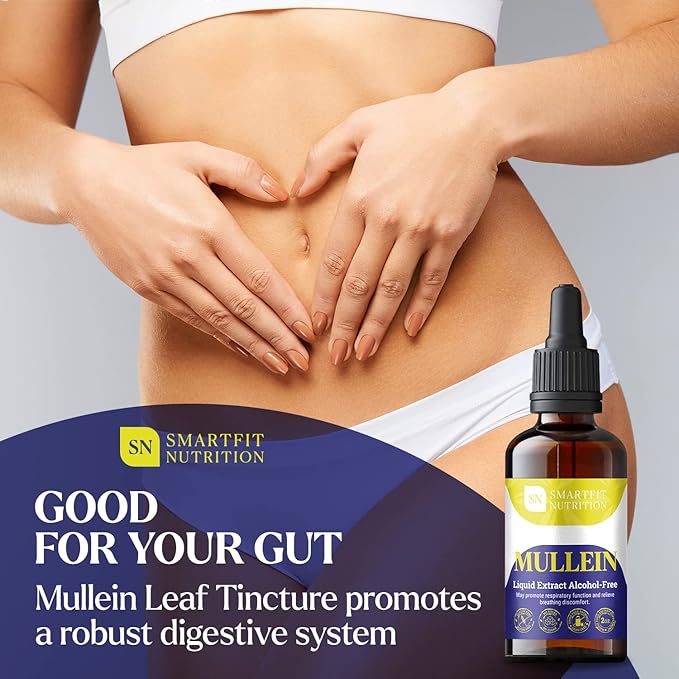 Mullein Leaf Extract - Mullein Drops - Lung Cleanse - Supplement for Respiratory System Support & Healthy Mucous Membranes - Verbascum Densiflorum - 2 oz