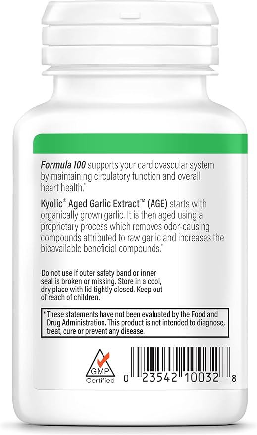 Kyolic Aged Garlic Extract Formula 100, Original Cardiovascular, 200 Tablets (Packaging May Vary)