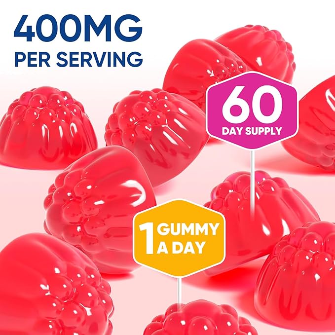 Venture Pal 60 Day Supply Magnesium Glycinate Gummies with Ashwagandha for Adults and Kids, L-Theanine, CoQ10, Sugar Free Magnesium Supplement 400mg for Calm Mood & Sleep, Gluten-Free & Vegan