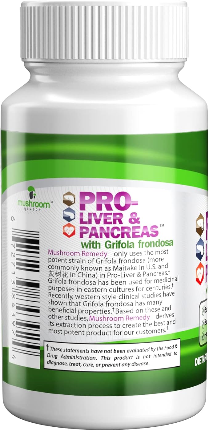 PRO-Liver & Pancreas | Best All-Natural Herbal Supplement for Pancreas & Liver Support, Detox, Clinically Studied Grifola frondosa Mushroom Extract, Vegan, NON-GMO, USA Made, 60 Tablets