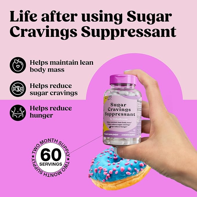 ColonBroom Chromium Picolinate 200mcg - Colon Broom Anti Sugar Craving Suppressant - 60 Capsules, Vegan, Gluten Free, Non-GMO