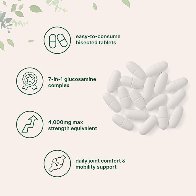 Glucosamine Chondroitin MSM and Turmeric Supplement 4,000mg Equivalent, 300 Bisected Tablets | 7-in-1 with Boswellia, Hyaluronic Acid, & Collagen Complex | Joint Health & Mobility Support