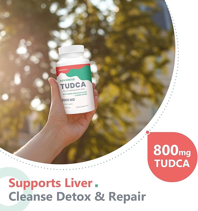 TUDCA Liver Supplements 1000mg - 600 Vegan Capsules,Milk Thistle Herbal Blend with Fulvic and Humic Acid for Liver,Digestive Health