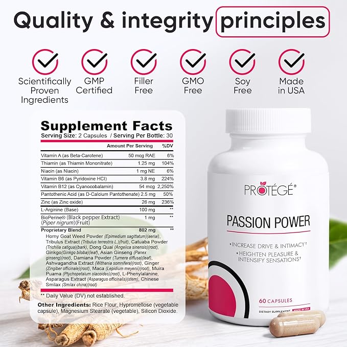 Female Libido Booster for Women - Drive, Energy and Intimacy Enhancement Pills - All-Natural Libido Enhancer with Maca Root, Ashwagandha Extracts - 60 ct