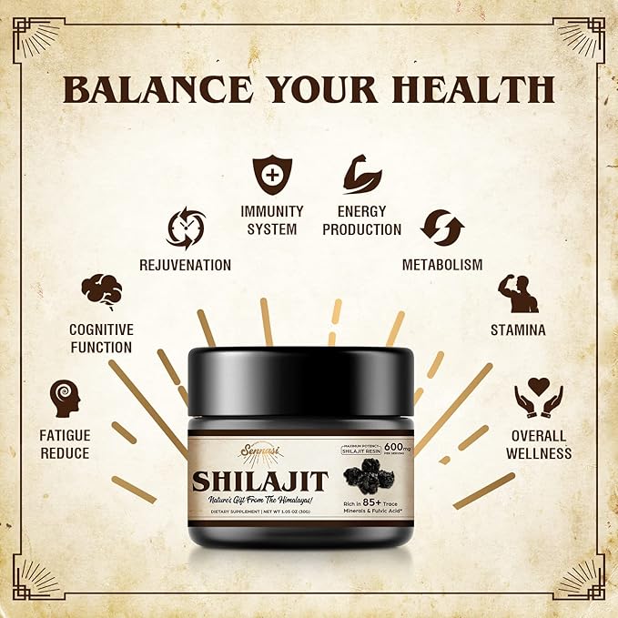 Shilajit Pure Himalayan Organic Shilajit Resin - 600mg Maximum Potency Natural Organic Shilajit Resin with 85+ Trace Minerals & Fulvic Acid for Energy, Immune Support, 30 Grams (2 Pack)