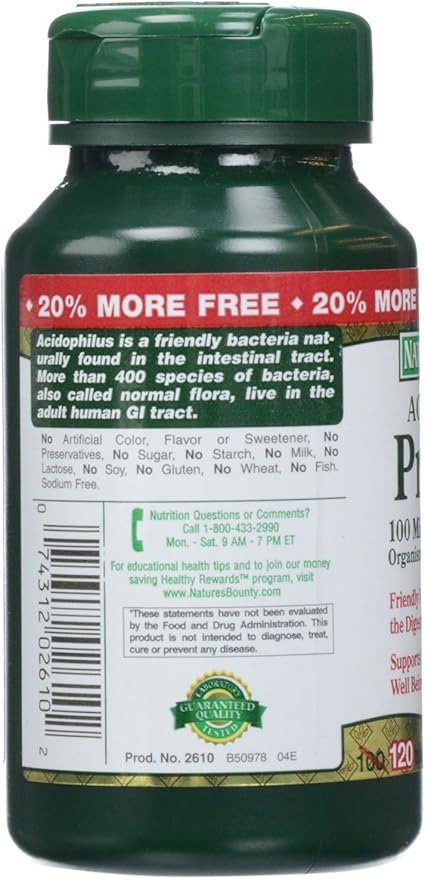 Nature's Bounty Acidophilus Probiotic , 120 Count (Pack of 3)