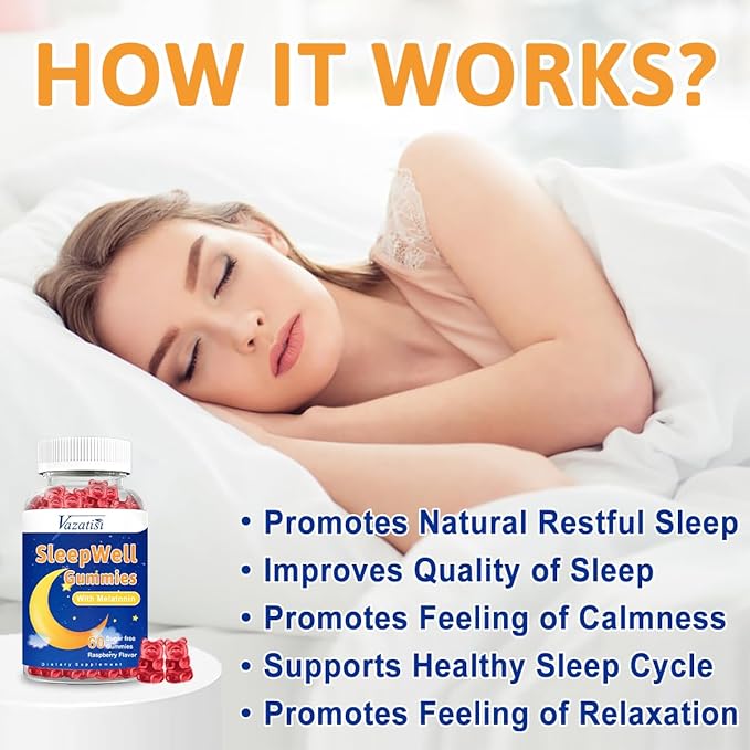 Sleep Gummies for Adults and Kids - Sugar Free Melatonin Gummies with 7.5mg of Melatonin Per Gummy, Magnesium, L-Theanine, Vitamin B12, Vegetarian - 60 Raspberry Gummies