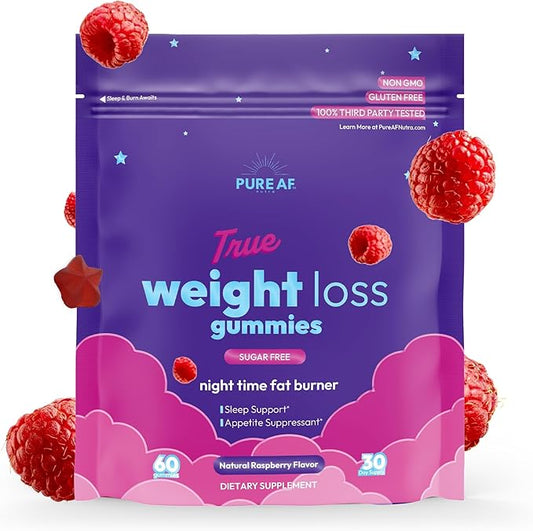 Night Time Fat Burner Gummies, Sleep Supplement & Weight Loss | Skinny Vitamin | Appetite Suppressant & Metabolism Booster | Nighttime Diet Gummies for Women & Men