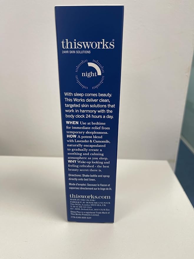 THISWORKS Sleep Plus Pillow Spray Fast-Acting Natural Rest with with Essential Oils of Lavender, Vetivert and Camomile, 100ml, 3.3 fl oz