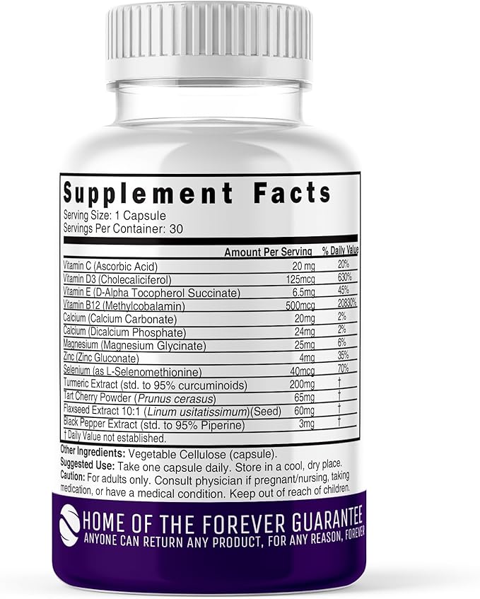 Nature's Fusions LupuEase Lupus Relief Products Multivitamin Supplements - Vitamin C, D3, E, B12, Turmeric Curcumin Extract (std. 95% curcuminoids) - Omega 3 Fatty Acids - 30 Day Supply - 400mg