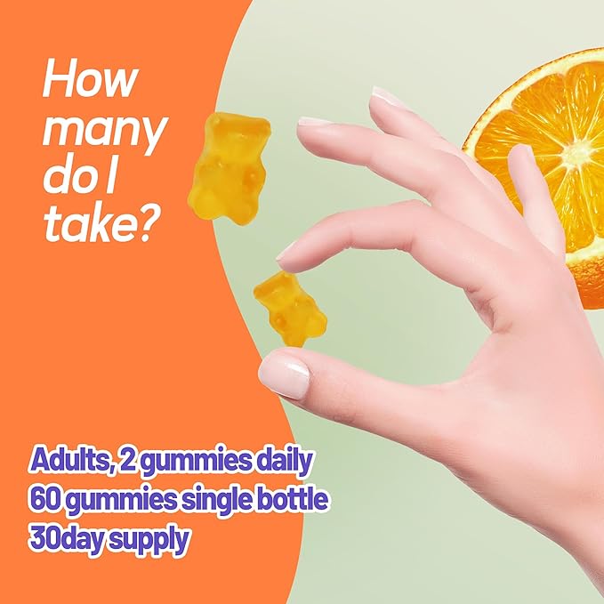 Multivitamin Gummies for Adult 5200mcg Biotin, Citrus Flavored Daily Multivitamins with Vitamins A, C, D3, E, B6 and B12, Zinc-Skin, Hair Growth, All Over Health