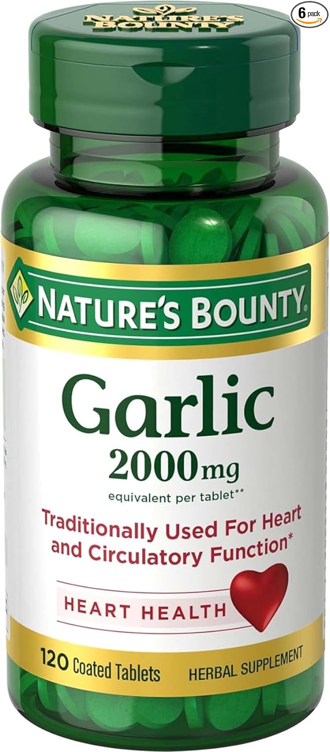 Nature's Bounty Garlic 2000mg, Tablets 120 ea (Pack of 6)