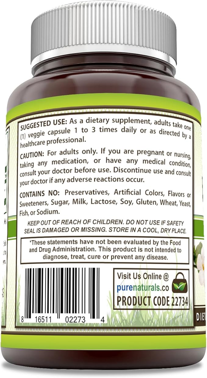 Pure Naturals Bacopa 500 mg 90 Veggie Capsules Supplement | Non-GMO | Gluten Free | Made in USA