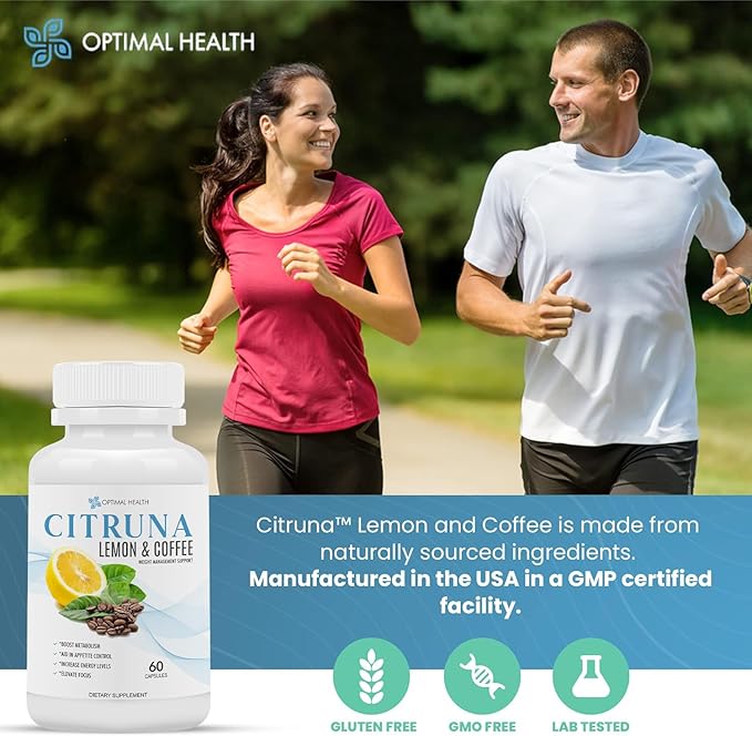 Lemon and Coffee Fat Burner - for Men and Women - Burn Fat, Boost Metabolism, Increase Energy Levels, Aid in Appetite Control, Elevate Focus - 60 Capsules