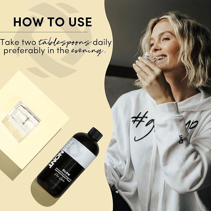 Tranont Glow | Piña Colada | Type 1 Collagen with Superfood Antioxidant Support | for Hair, Skin, Nails & Joints | Liquid Collagen with Hyaluronic Acid & Peptides | 15 Fl Oz