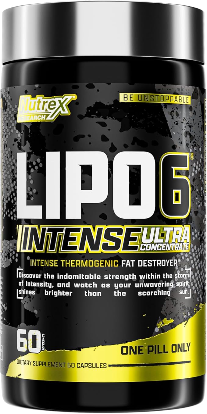Nutrex Research Lipo6 Black Intense Ultra Concentrate Thermogenic Belly Fat Burner for Men and Women | Diet Weight Loss Supplement and Appetite Suppressant | 60 Diet Pills