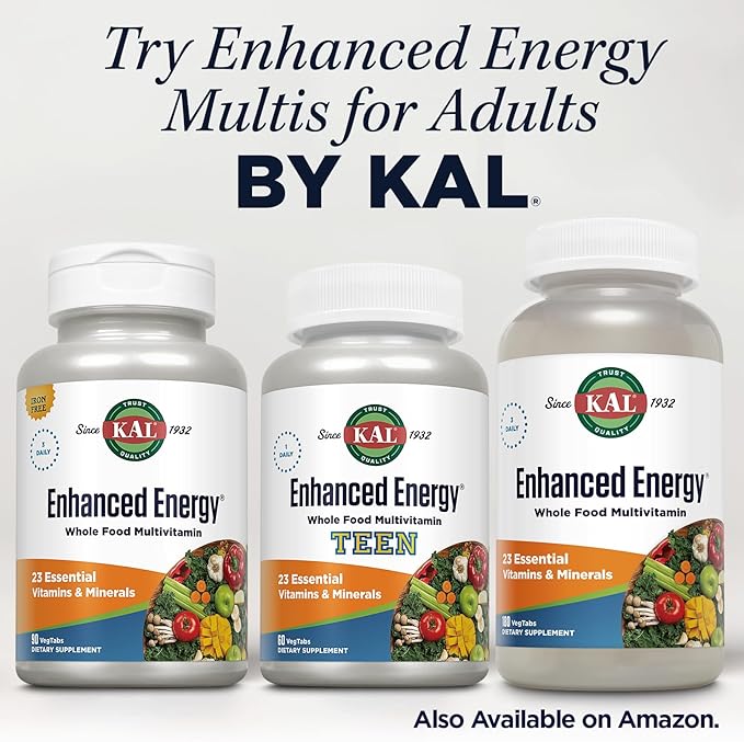 Kal Enhanced Energy for Teens Tablets, 60 Count