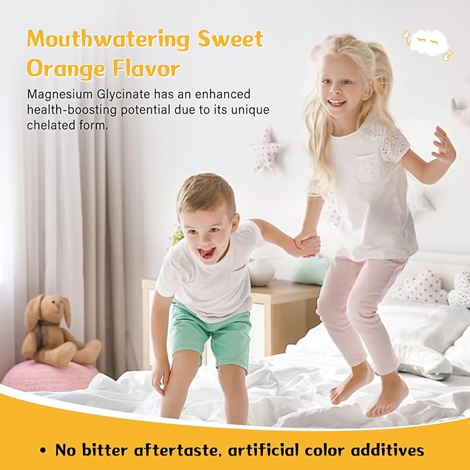 Magnesium Glycinate Gummies for Kids & Adults - Magnesium Glycinate 300mg Chewable Supplement - Promotes Sleep, Muscle, Relaxation (60Count)