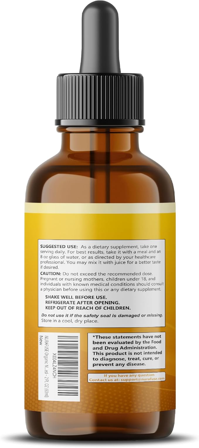 Organic Maca Root, Ashwagandha, Panax Ginseng, Cordyceps, Turkestanica Liquid Drops – 1520mg per Serving, Ultra Potent, USA Made & Lab Tested – 2 FL OZ (60ml)