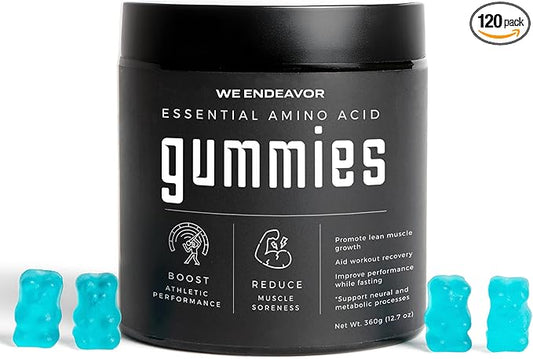 Endeavor Essential Amino Acids Gummies 5g Serving Sugar Free Supplements for Men and Women, EAA Gummy Vegan 120 Count 30 Day Supply