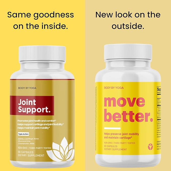 Move Better - Natural Joint Supplements For Women and Men | Supports Mobility, Cartilage Repair, and Joint Health | Fast Acting MSM Chondroitin & Glucosamine Joint and Knee Supplements | 90 Capsules
