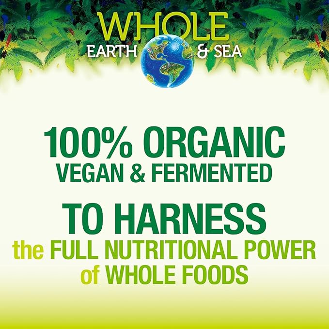 Whole Earth & Sea from Natural Factors, Organic Fermented Greens, Vegan Whole Food Supplement, Chocolate, 15.5 Oz
