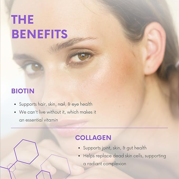 Sistem Extra Strength Liquid Biotin and Collagen Supplements, Hair, Skin and Nails Vitamins, Joint Support Supplement, Liquid Collagen for Women, Pineapple Flavor