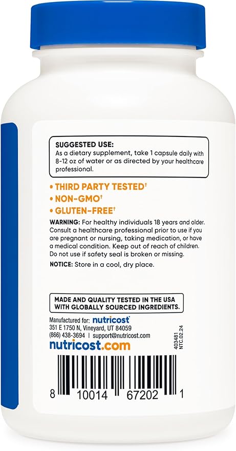 Nutricost Pterostilbene 100mg, 120 Capsules - Non-GMO, Gluten Free