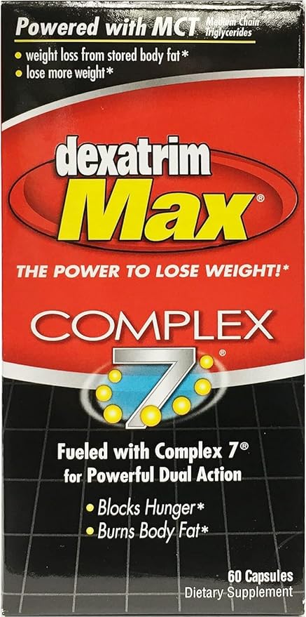 ILIOS Dexatrim Max Complex-7 | Lose Weight & Burn Fat w/Seven Healthy Ingredients Designed to Boost Energy & Reduce Hunger, Packed, 60 Capsules, 2 Pack Packaging