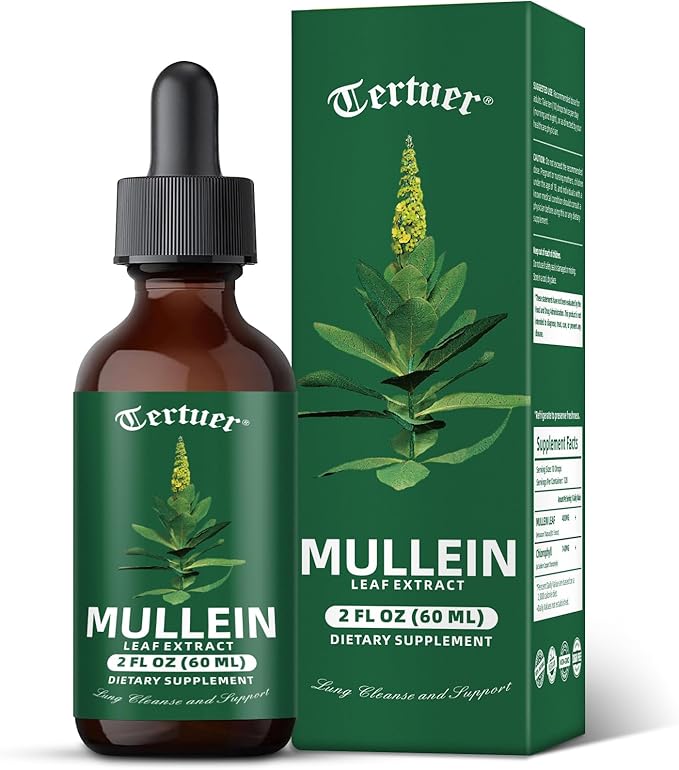 Mullein Tincture Improves Your Lung Health - Lung Cleanse - Vegan Lung Detox - Respiratory Health and Immune Support Drops - Natural Supplement Liquid Extract 2 oz.