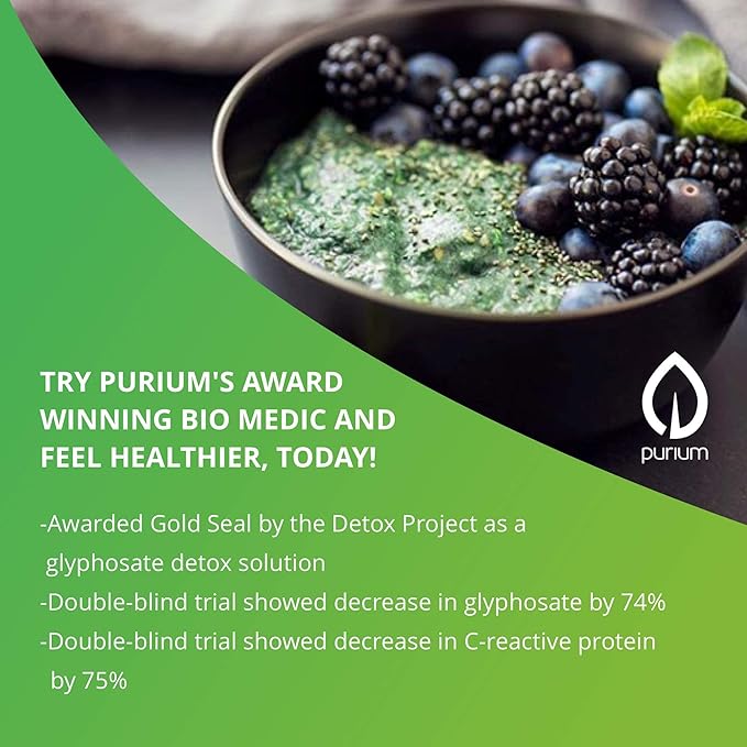 Purium Biome Medic - 60 Vegan Capsules - Gut Health Support Supplement, Removes GMO Toxins, Supports Good Bacteria, Repairs Microbiome - Vegetarian, Gluten Free - 60 Servings