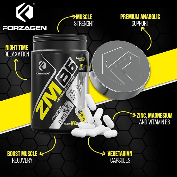 Forzagen ZMB6 Capsules, Zinc, Vitamin B6, Magnesium 160 Capsules