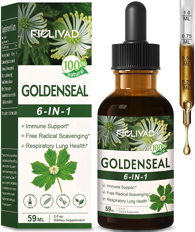 Herbal Drops Extract with Goldenseal, Immune Support, Free Radical Scavenging & Respiratory Lung Health. 6oz-Original